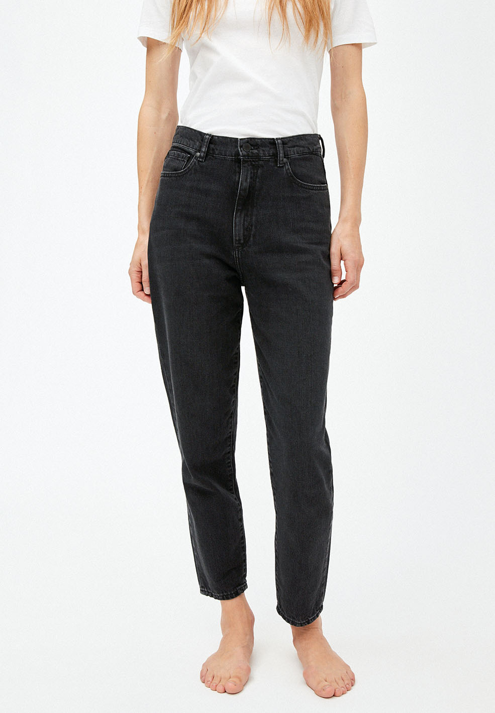 Armedangels MAIRAA Mom Fit High Waist Jeans ebony black 1 mairaa washed down01 black