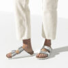 Birkenstock Arizona silber mit Weichbettung