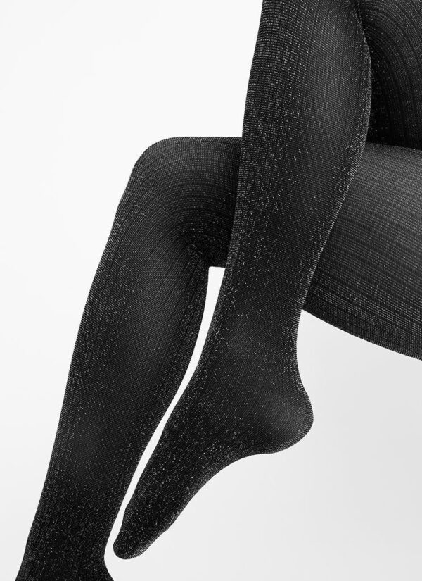 lisa lurex rib tights blacksilver patterned stockings swedish stockings