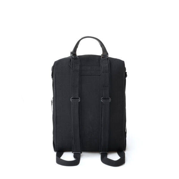 qwstion bananatex zip pack all black backpack back