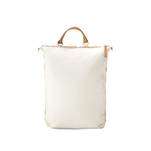 qwstion bananatex zip pack natural white front shopper