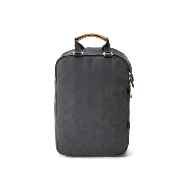 qwstion day pack organic washed black front