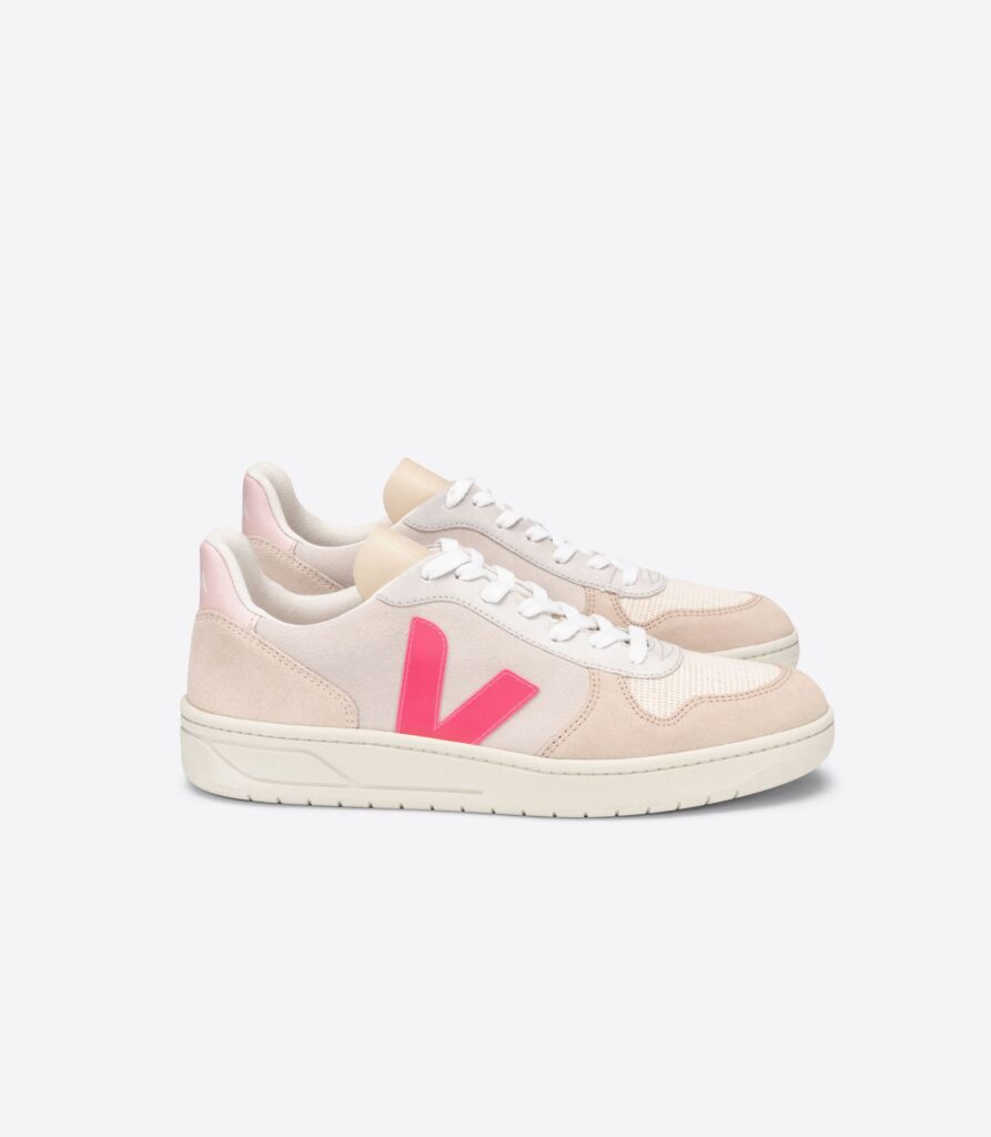 Veja V 10 Suede Multico Natural Rose Fluo