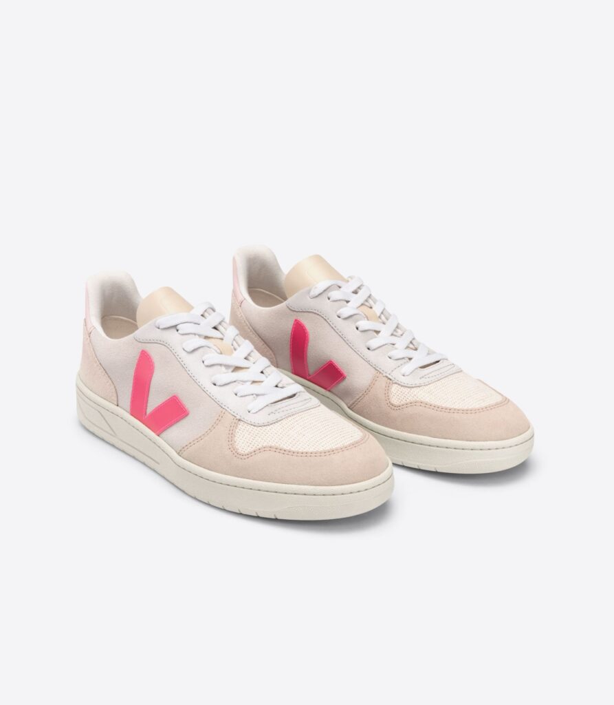 Veja V 10 Suede Multico Natural Rose Fluo