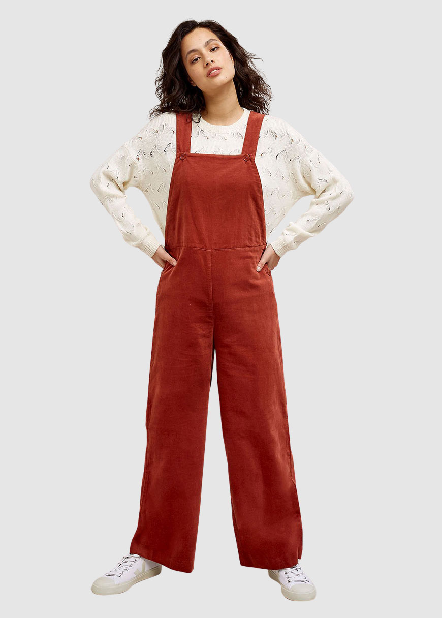 People Tree Velvet Latzhose 1 ali velvet dungarees brown aw20 pt u324uv brown m