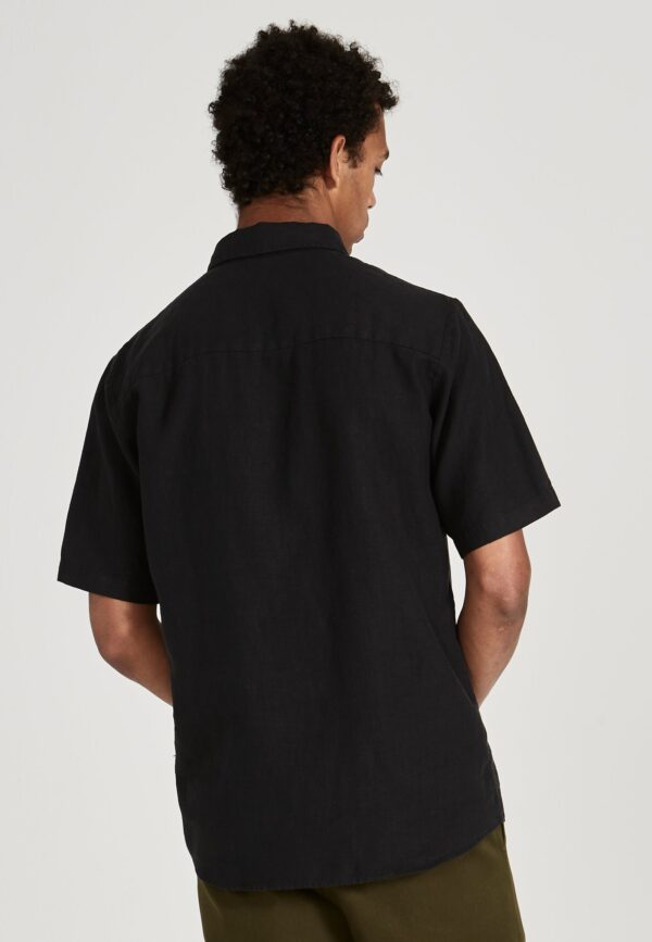 Kurzarmhemd DYLAN aus Leinen Buttoned Shirt GB1428 Black Linen