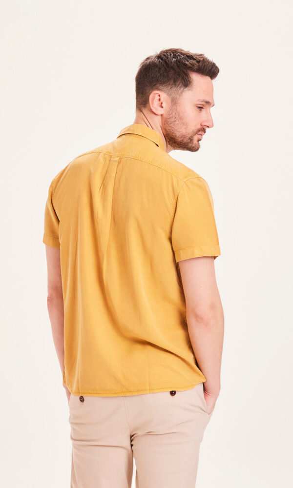 LARCH Tencel garment dyed SS custom fit shirt w pipe CF Shirts 90884 1343 Honey Gold