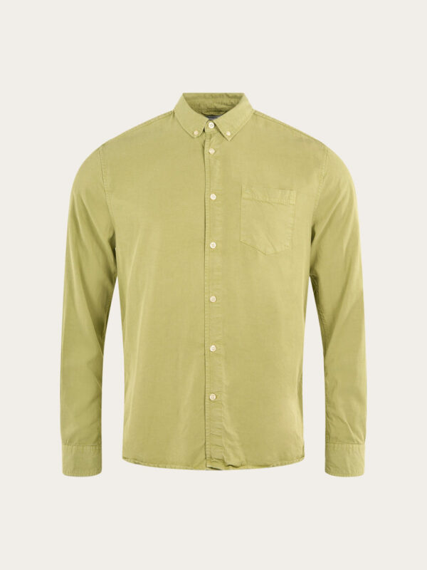 LARCH Tencel garment dyed button down LS w pipe CF Shirts 90885