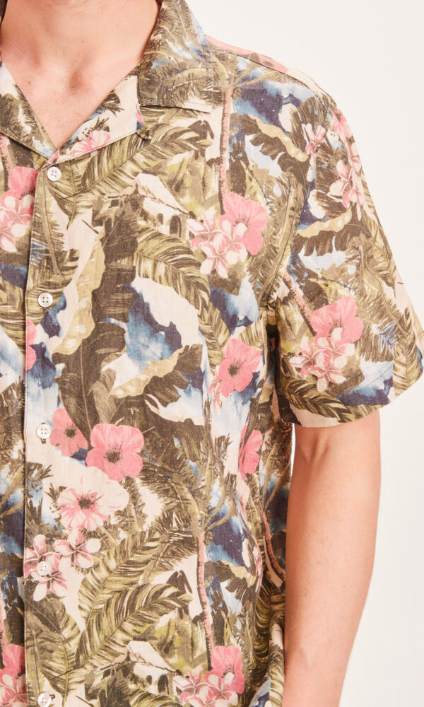 WAVE box fit hawaii printed linen shirt Shirts 90927 1090 Forrest Night
