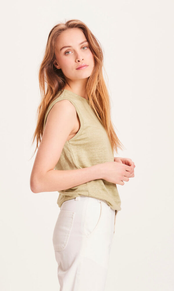VIOLET loose fold up linen t shirt T shirts Tops 100002 1246 Sage light dusty green