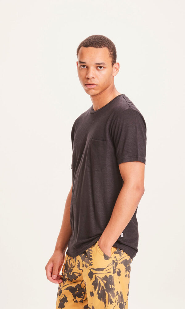 ALDER linen tee T shirts 10373 1300 Black Jet