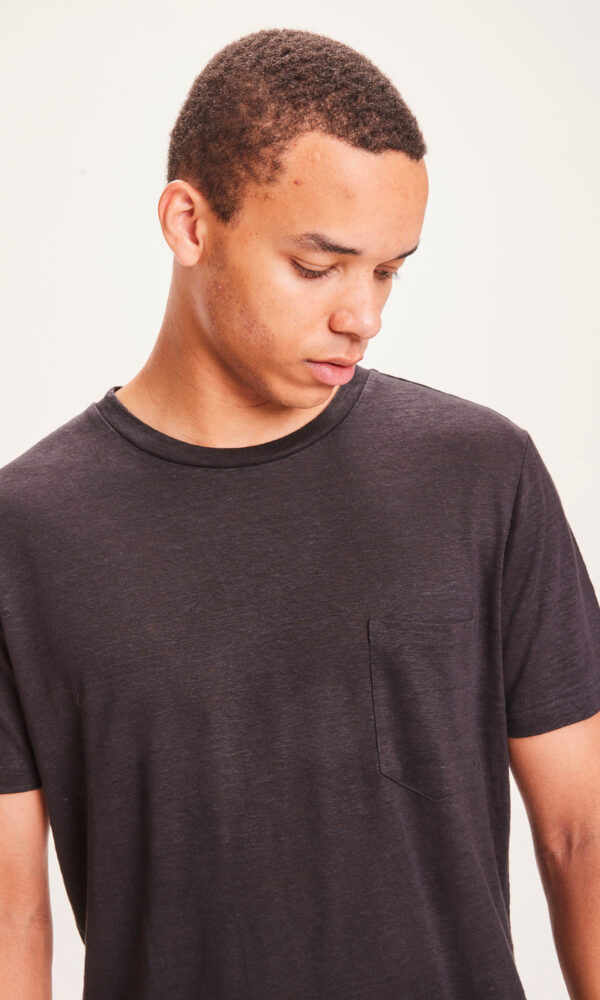 ALDER linen tee T shirts 10373 1300 Black Jet