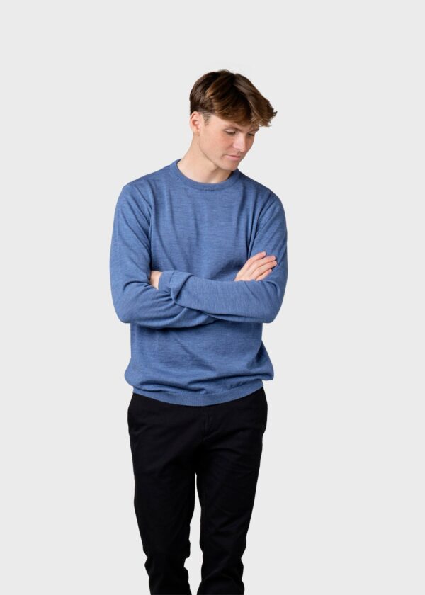 Mens basic merino knit Knitted sweaters KC1192 Sky blue