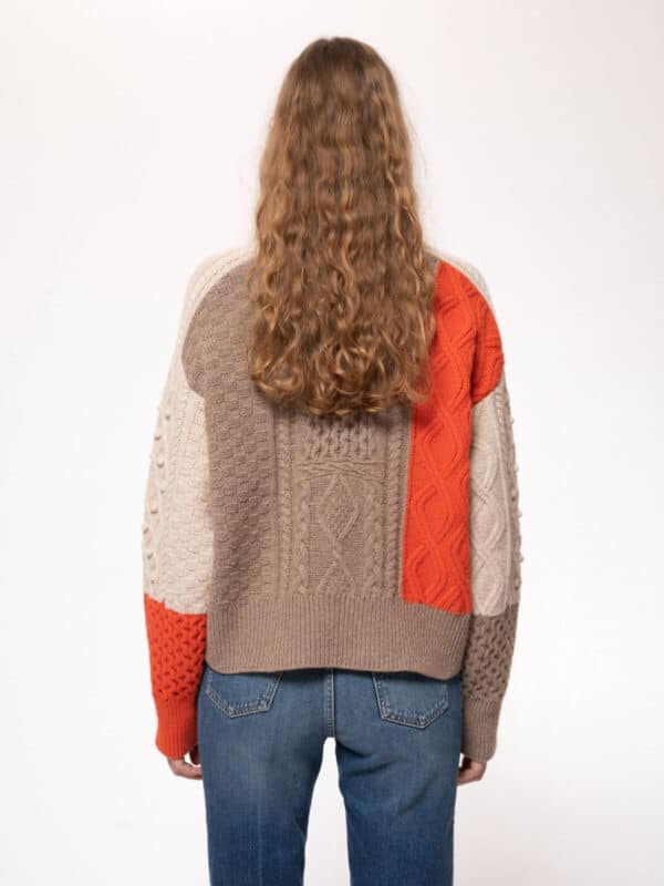 Olga Patched Knit Multi 150523R22