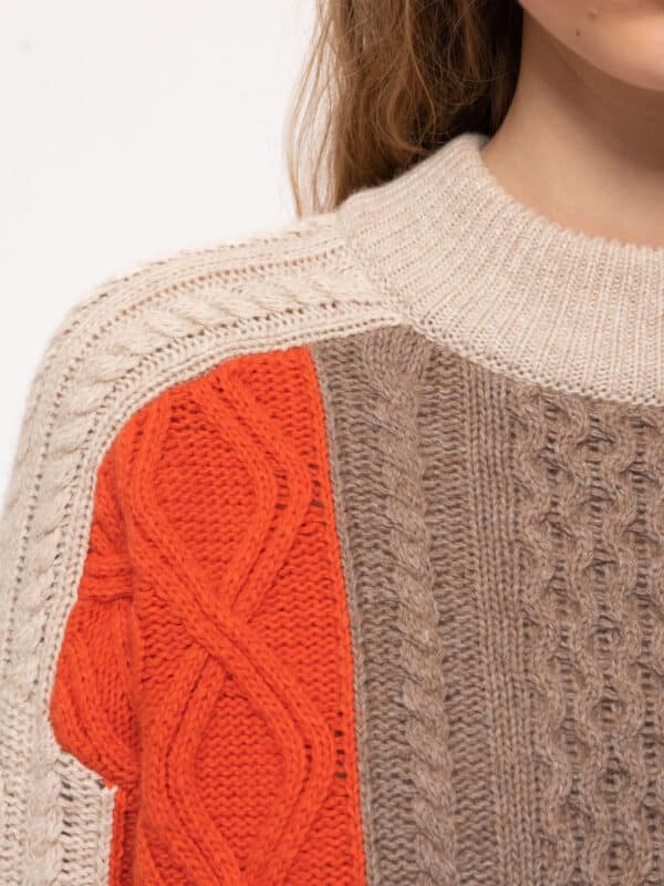 Olga Patched Knit Multi 150523R22