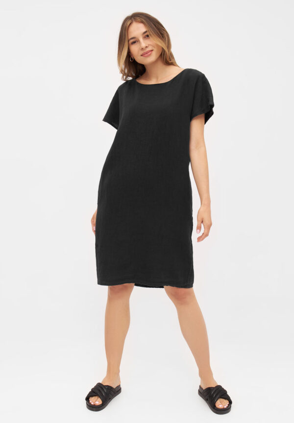 Leinenkleid BLAIR aus Leinen Dress GB1565 Black Linen
