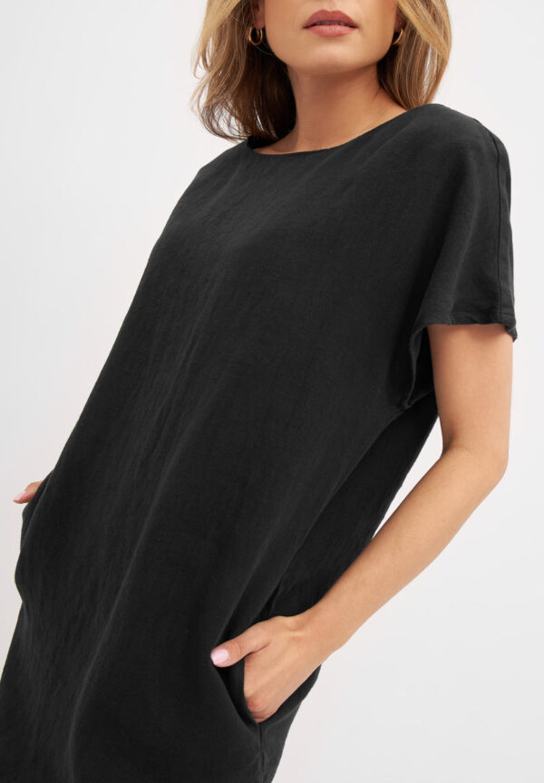 Leinenkleid BLAIR aus Leinen Dress GB1565 Black Linen