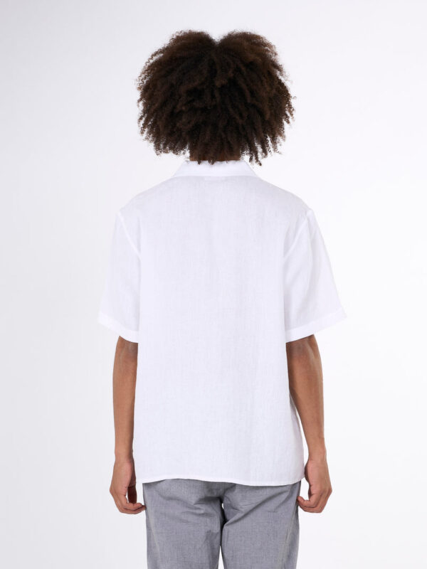 Box fit short sleeved linen shirt Shirts 1090010 1010 Bright White