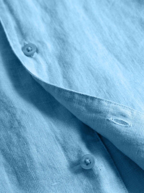 Box fit short sleeved linen shirt Shirts 1090010 1377 Airy Blue