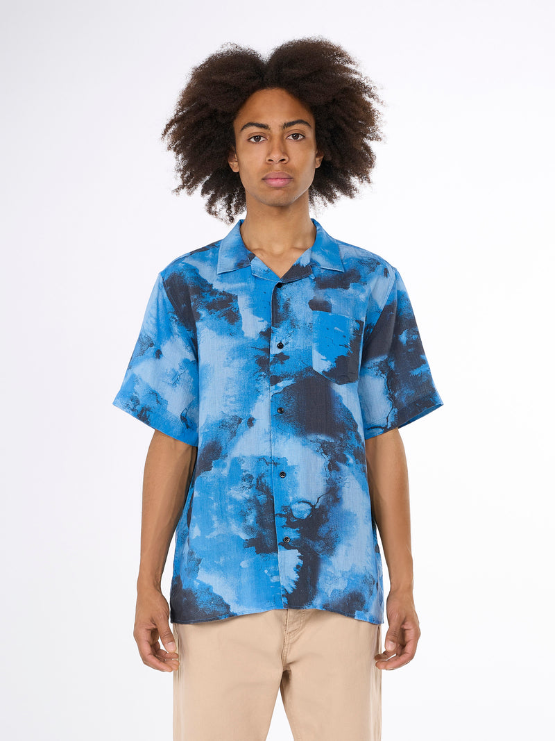 Boxed fit AOP short sleeved linen shirt Shirts 1090015 9992 item color