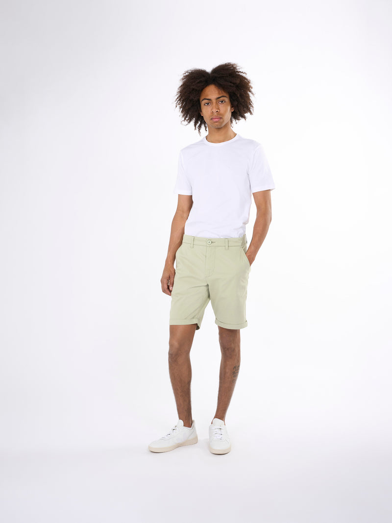 Knowledge Cotton Apparel Chino Poplin Shorts swamp auras fair