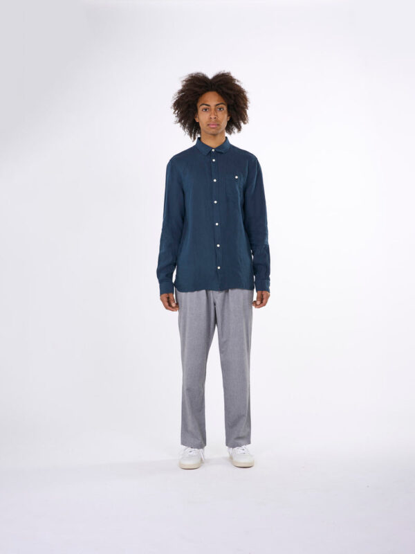 Custom fit linen shirt Shirts 1090011 1001 Total Eclipse