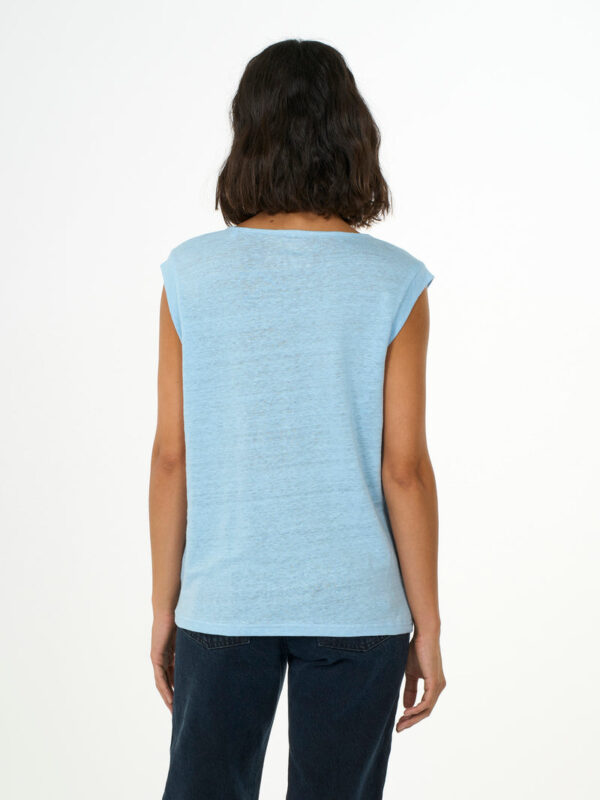 Loose fold up linen t shirt T shirts 2010011 1377 Airy Blue 2 dcd4ad13 1ef0 49bc 96c4