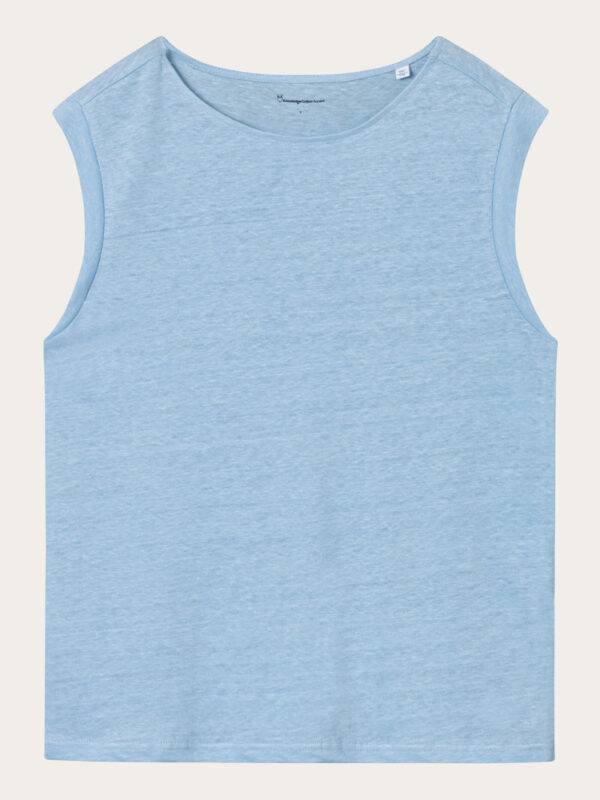 Loose fold up linen t shirt T shirts 2010011 1377 Airy Blue 3fc285d9 4051 4a63 8b18