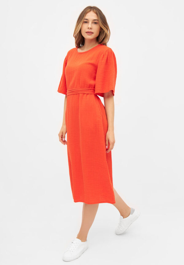 Musselinkleid ALVA aus Bio Baumwolle Dress GB1563 Sunset Orange