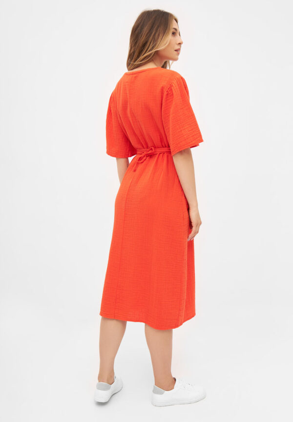 Musselinkleid ALVA aus Bio Baumwolle Dress GB1563 Sunset Orange