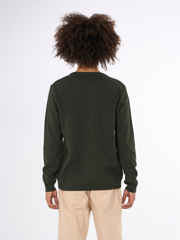 Zig zag badge knit o neck Knits 1080012 1090 Forrest Night