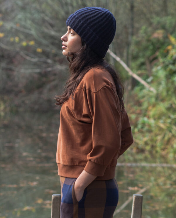 AW23 Ginny Organic Cotton Top in Walnut Side