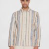 Knowledge Cotton Apparel Regular Woven Striped Overshirt