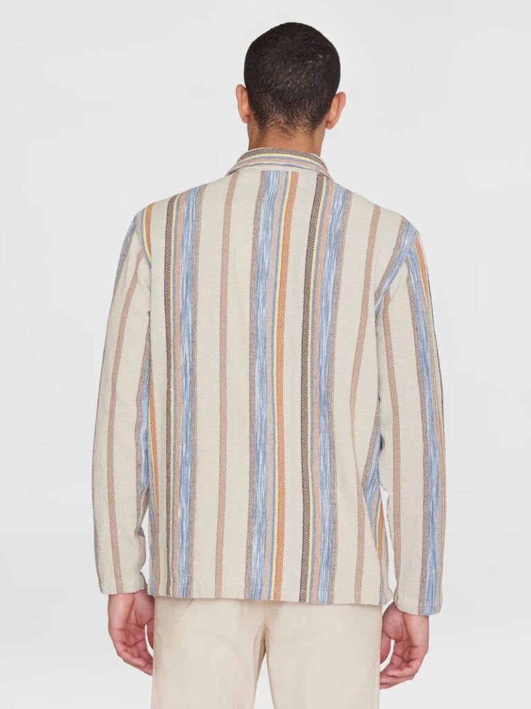 Knowledge Cotton Apparel Regular Woven Striped Overshirt