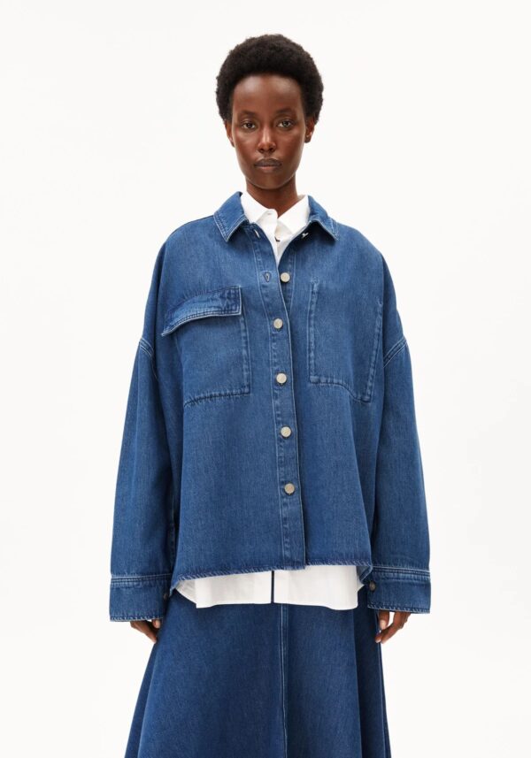 oversized denim blouse